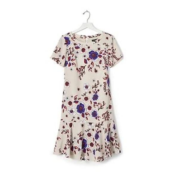 Banana Republic Floral Print Short Sleeve Dress Size 2 Multicolor - Picture 5 of 9
